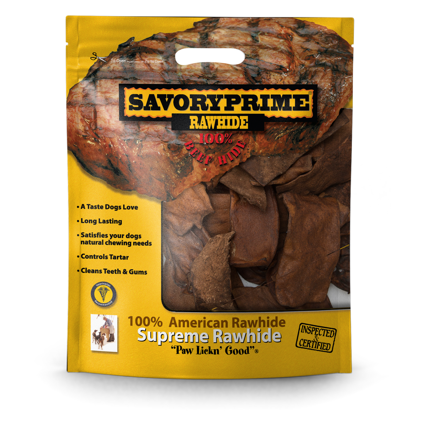 Savory Prime Supreme Rawhide Chips Beef 2 lb 810359000527