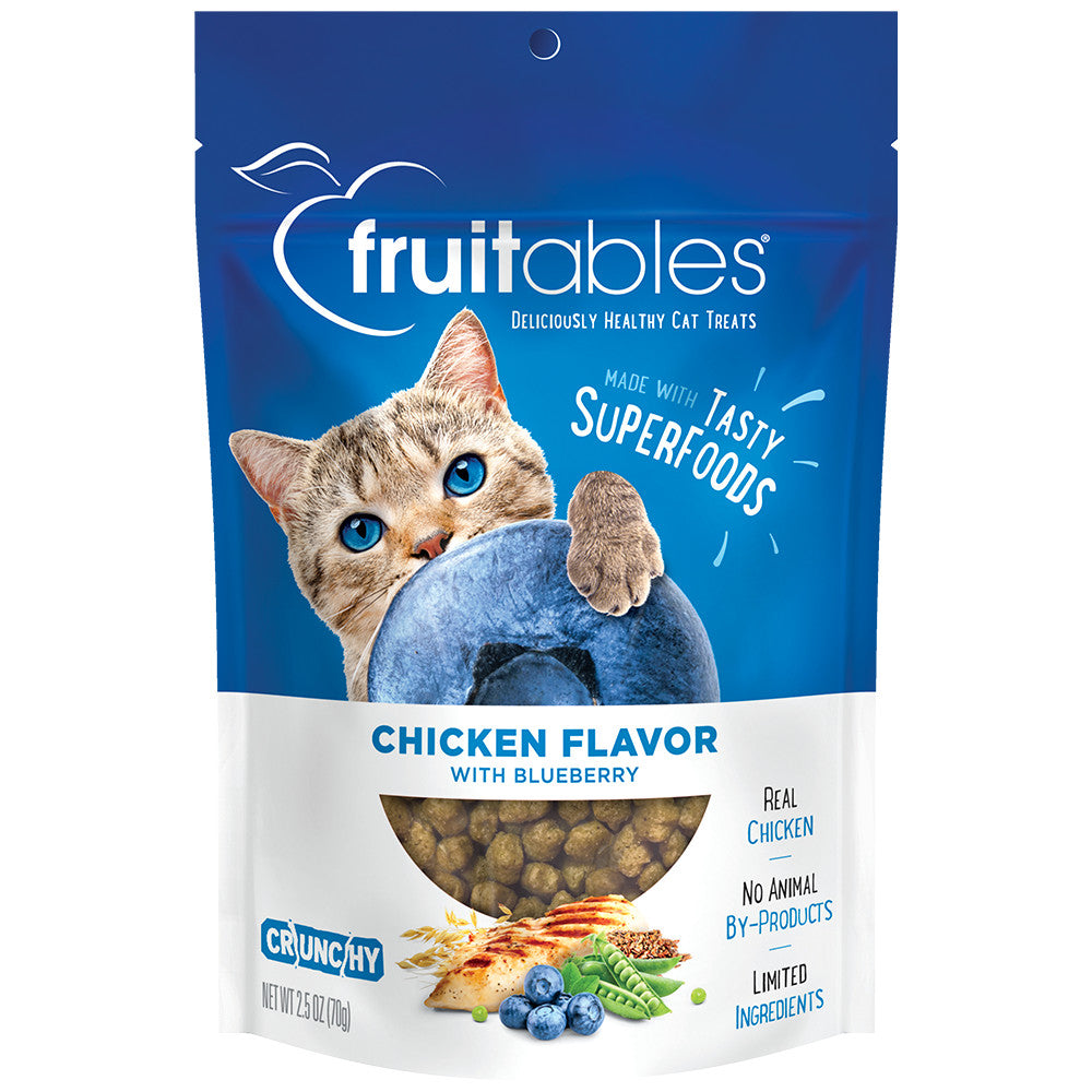 Fruitables Limited Ingredient Crunchy Cat Treats Chicken w/Blueberry 2.5 oz 852978008492