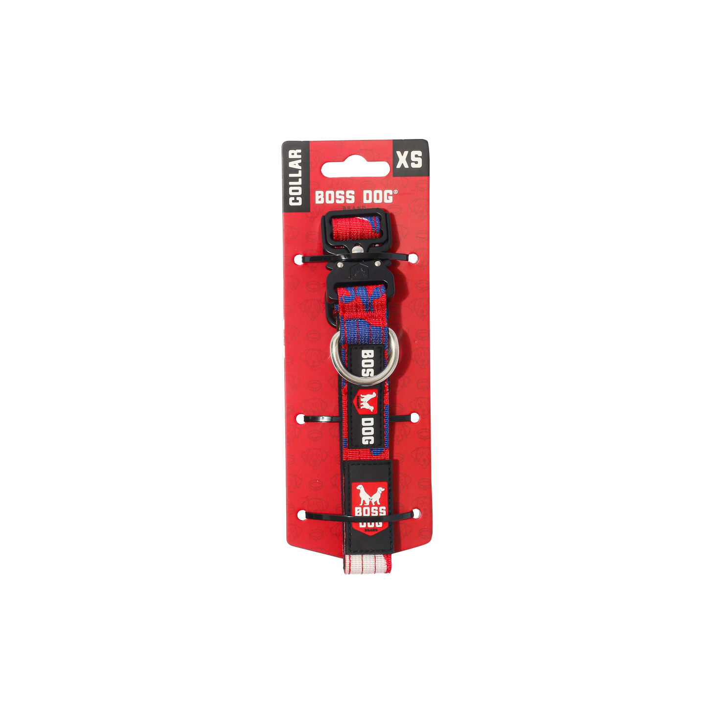 Boss Dog Tactical Adjustable Dog Collar Red, White, & Blue X-Small, 11-14 in 850065051703