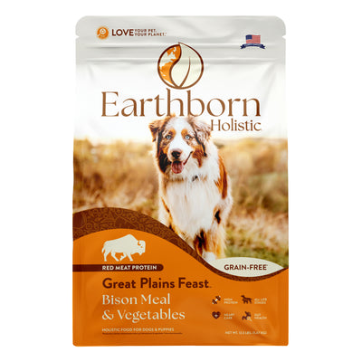 Earthborn Holistic Great Plains Feast Grain-Free Dry Dog Food Bison Meal & Vegetables 12.5 lb 034846540116