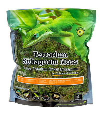 Galapagos 5 - Star Terrarium Sphagnum Moss Snake Bedding Substrate Fresh Green 4 qt - Reptile