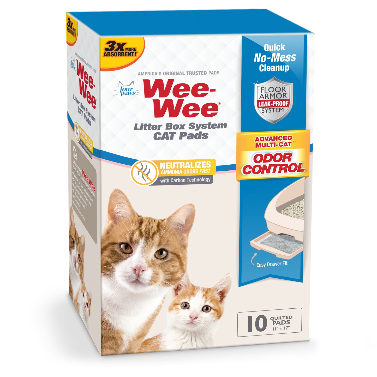 Four Paws Wee-Wee Cat Litter Box System Pads 11 in X 17 in (10 ct) 045663976866