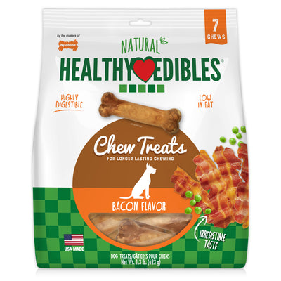 Nylabone Healthy Edibles All-Natural Long Lasting Chew Treats Bacon Medium/Wolf - Up To 35 Lbs. (7 ct) 018214852971