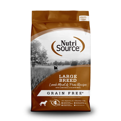 NutriSource Large Breed Grain Free Dry Dog Food Lamb Meal & Peas 26 lb 073893292012