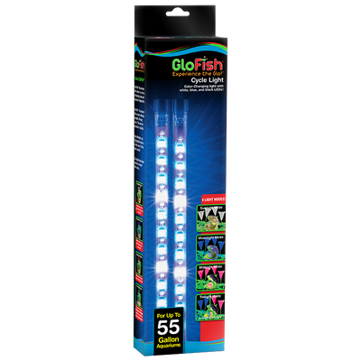 GloFish LED Cycle Light with 4 Light Modes Black 2 Inches X 10 Inches, 55 Gallon