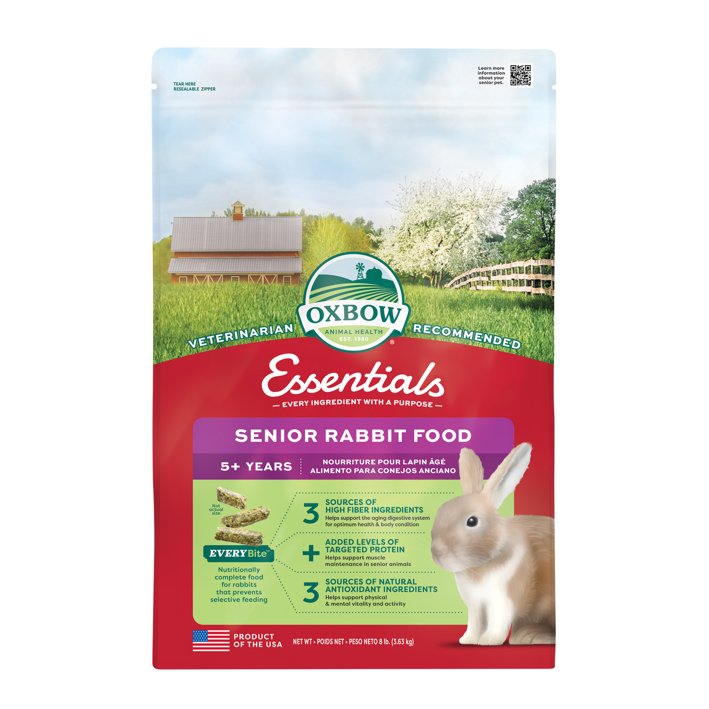 Oxbow Animal Health Essentials Senior Rabbit Food 8 lb 744845968001