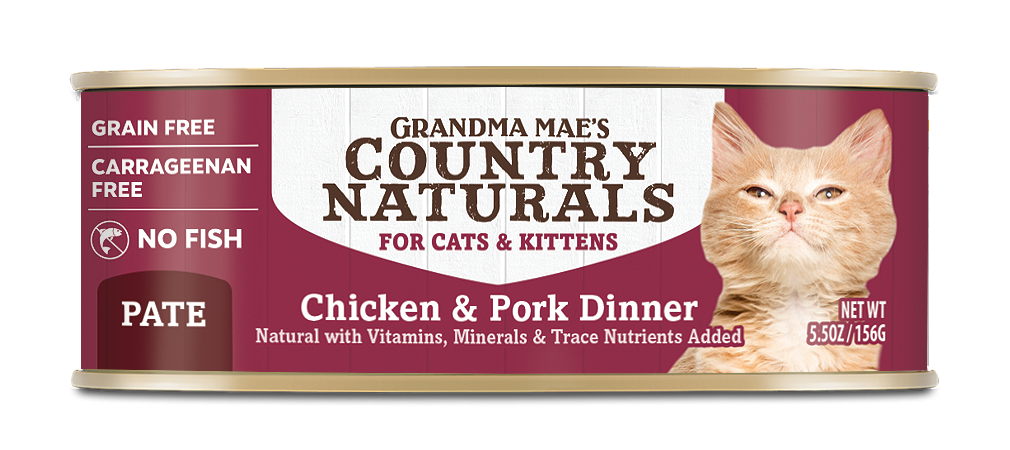 Grandma Mae's Country Naturals Grain Free Wet Cat Food Pork & Chicken 5.5oz 24pk