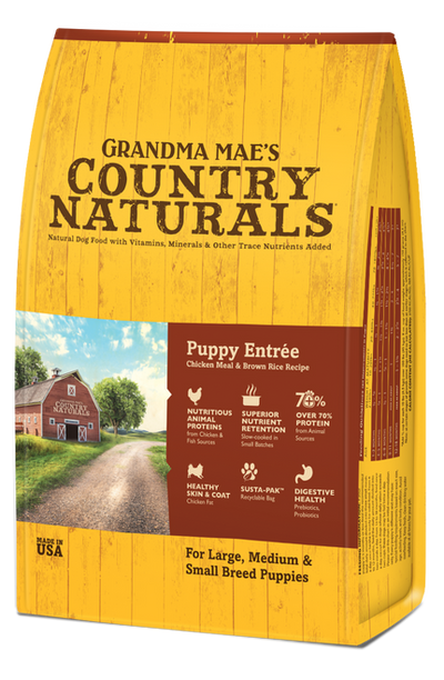 Grandma Mae’s Country Naturals Premium All Natural Puppy Dry Dog Food Chicken 26lb