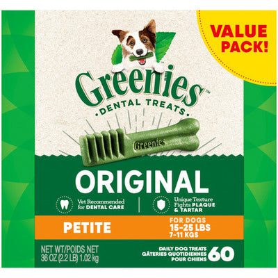 Greenies Dog Dental Treats Original 36oz 60ct Petite