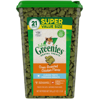 Greenies Feline Adult Cat Dental Treats Oven Roasted Chicken 21oz