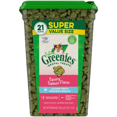 Greenies Feline Adult Cat Dental Treats Savory Salmon 21oz