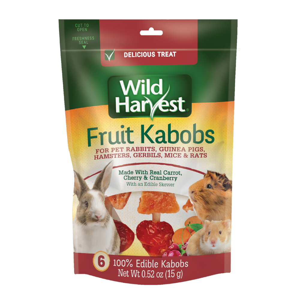 Wild Harvest Fruit Kabobs Small Animal Treat Real Carrot, Cherry & Cranberry 6 ct 026851992264