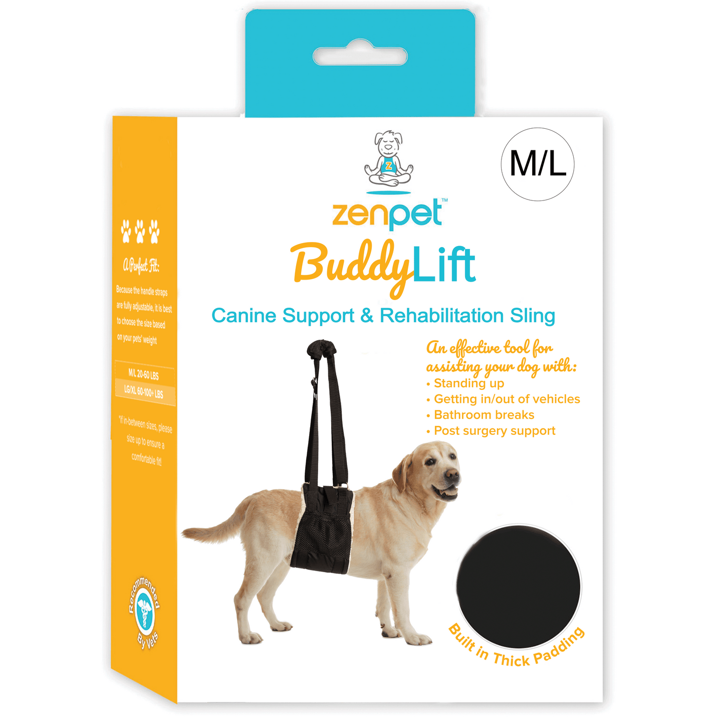ZenPet Buddy Lift Canine Support and Rehabilitation Sling Medium/Large 683615359116
