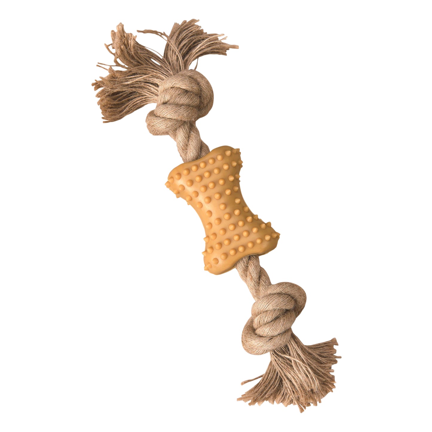 Spot Love The Earth Natural Rubber Dog Toy Bone w/Rope 7 in 077234549131