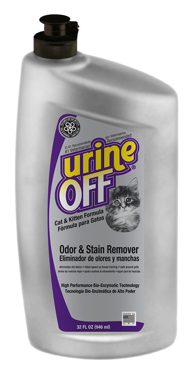 Urine Off Cat & Kitten Formula Bottle with Carpet Injector Cap 32 fl oz 811665011986