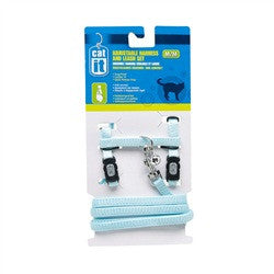 Hagen Catit Adjustable Harness And Leash Set Blue Medium 55374{RR} 022517553749