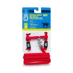 Hagen Catit Adjustable Harness And Leash Set Red Medium 55371 022517553718