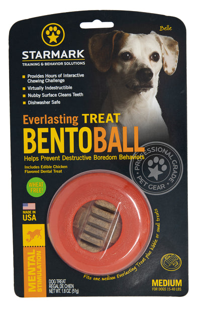Starmark Everlasting Treat Bento Ball Dog Chew Toy Medium 873199001291