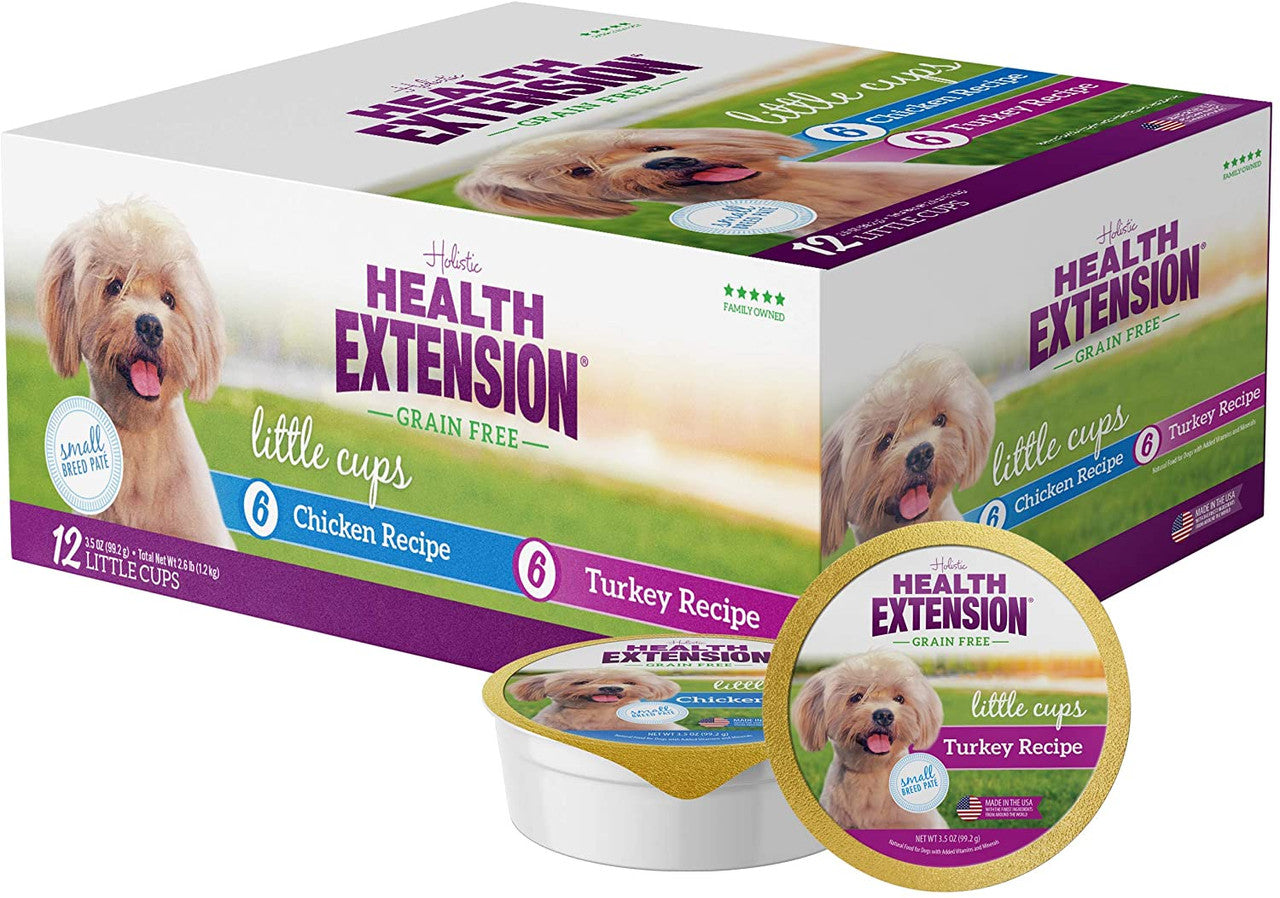 Health Extension Little Cups Turkey & Chicken Small Breed Variety 2-6 / 3.5 oz 784672108614