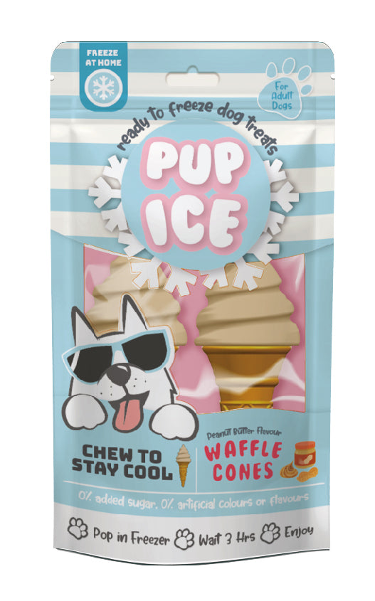 Spot Pup Ice Dog Chew Treat Waffle Cone Peanut Butter 2 pk 077234072400