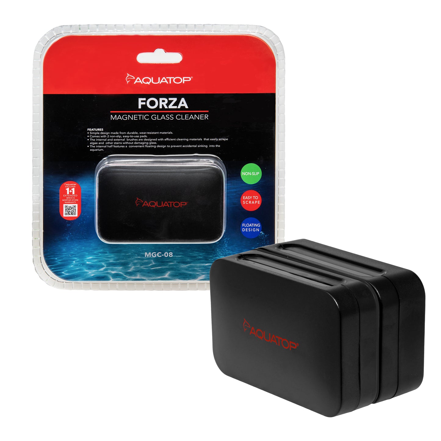 Aquatop Forza Magnetic Glass Cleaner For Glass 5/16-3/8 in 850047393432