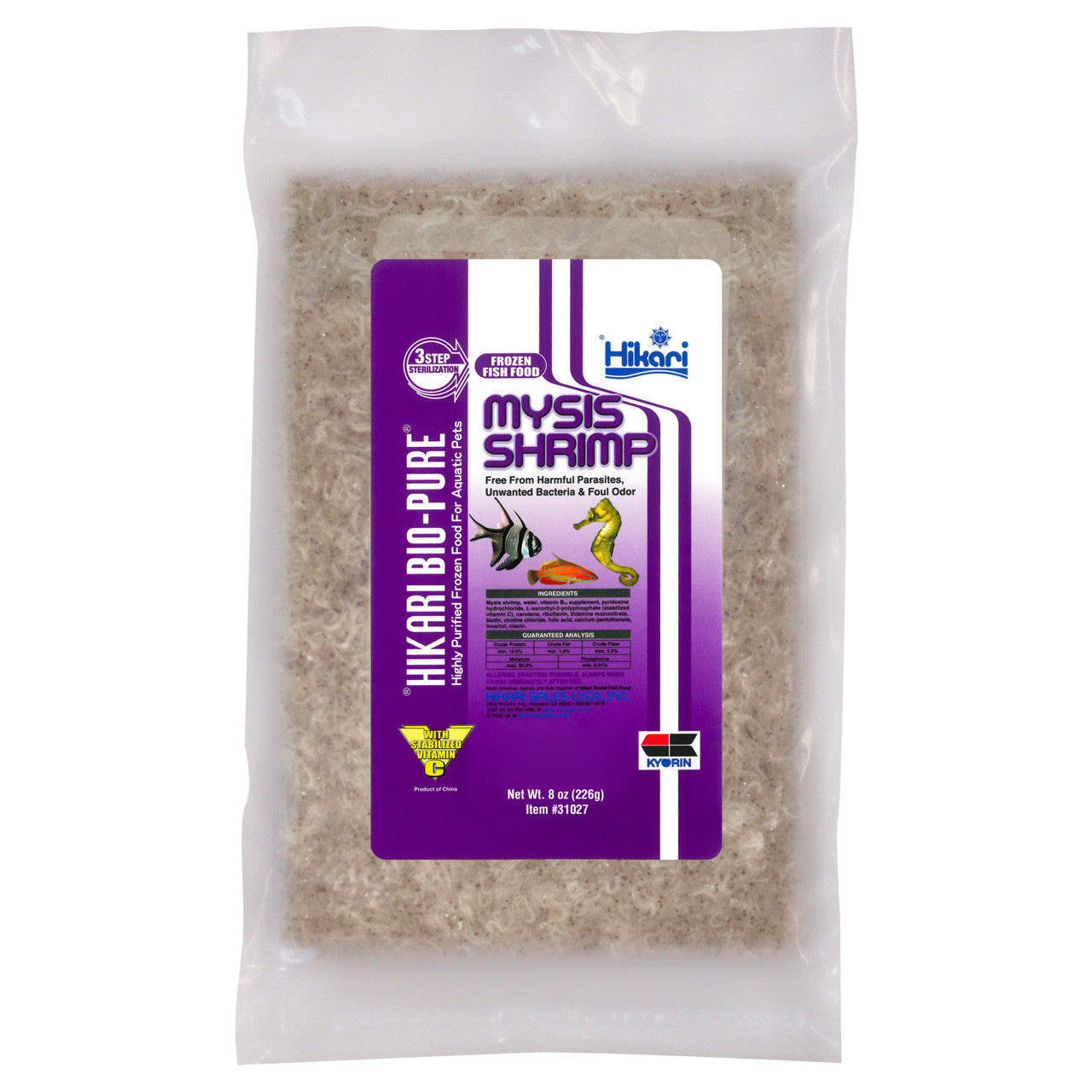 Hikari Bio-Pure Frozen Mysis Shrimp Fish Food 8 oz SD-5