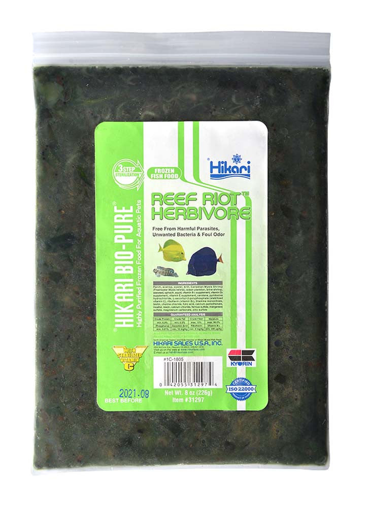Hikari Bio-Pure Frozen Reef Riot Herbivore Fish Food 8 oz SD-5