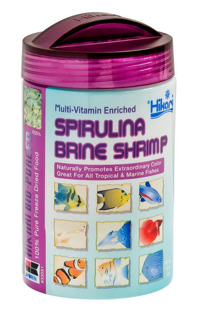 Hikari Bio - Pure Spirulina Brine Shrimp Freeze Dried Fish Food 0.42 oz - Aquarium