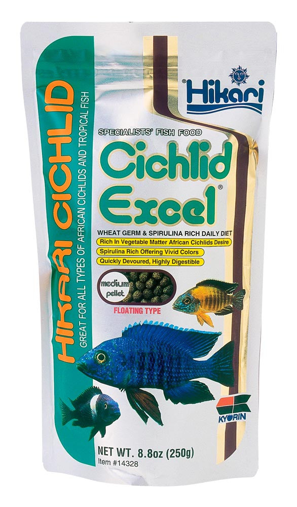 Hikari Cichlid Excel Pellets Fish Food 8.8oz MD