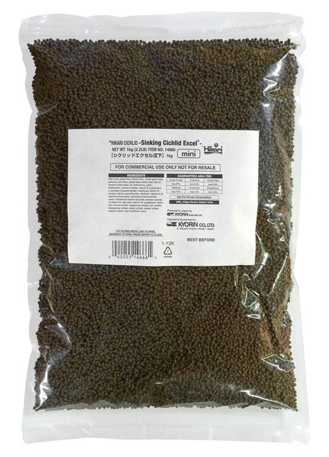 Hikari Cichlid Excel Sinking Pellets Fish Food 2.2 lb Mini 9 (DD) - Aquarium