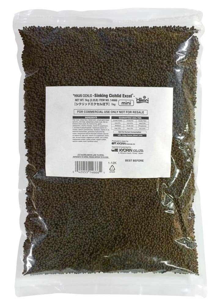 Hikari Cichlid Excel Sinking Pellets Fish Food 2.2 lb Mini