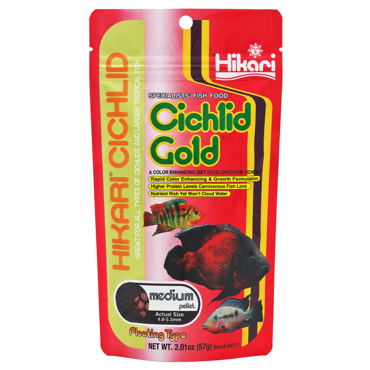 Hikari Cichlid Gold Pellets Fish Food 2oz MD