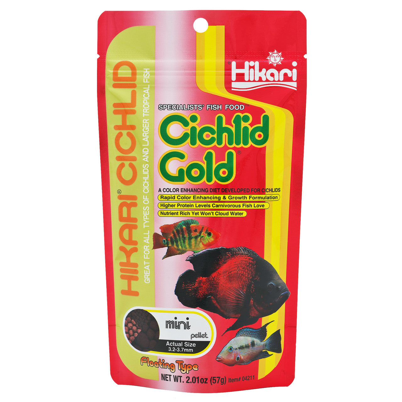 Hikari Cichlid Gold Pellets Fish Food 2oz Mini