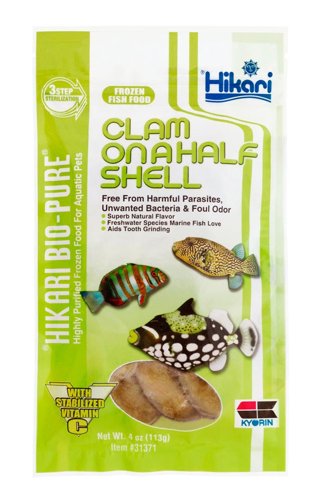 Hikari Clam On a Half Shell Frozen Fish Food 4 oz SD-5