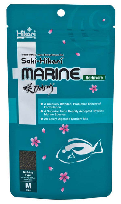 Hikari Saki - Hikari Marine Herbivore Pellets Fish Food 3.17oz MD - Aquarium