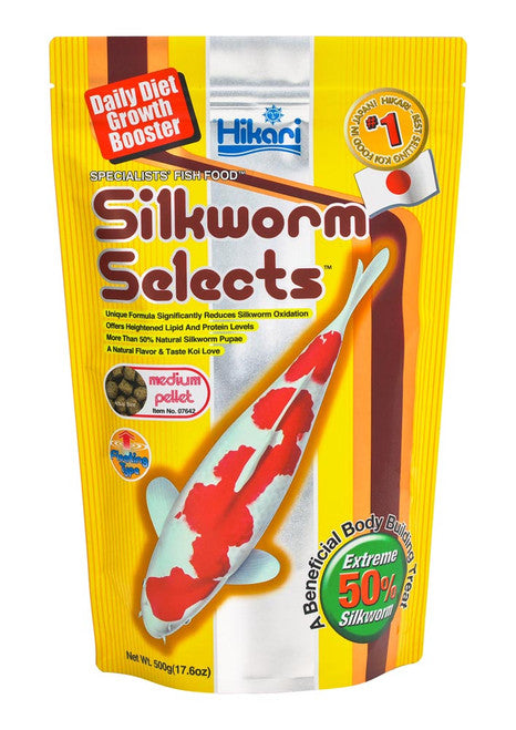 Hikari Silkworm Selects Color Boosting Pellet Fish Food for Koi 17.6oz MD - Pond