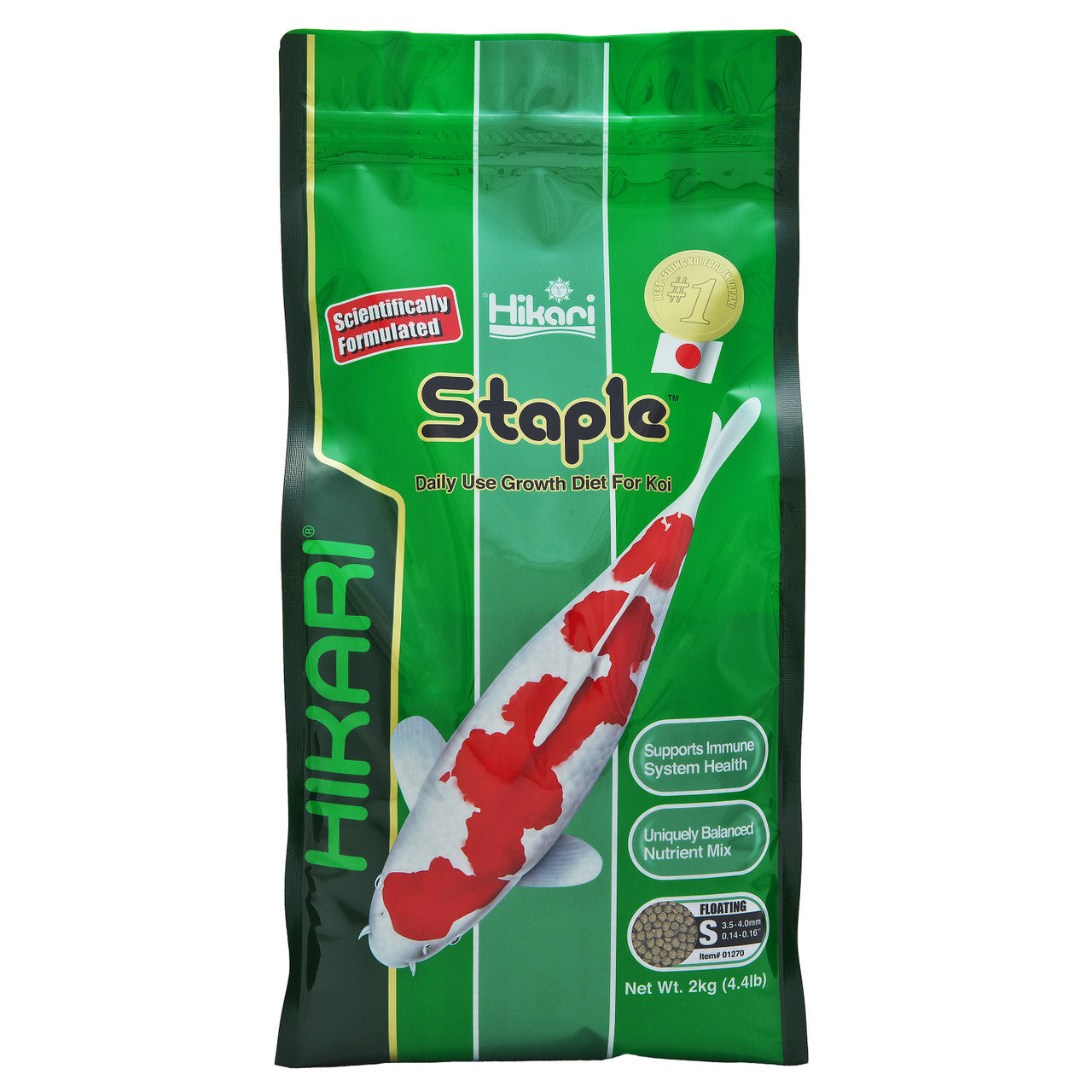 Hikari Staple Growth Formula Pellet Fish Food for Koi and Other Pond Fishes 4.4lb Mini