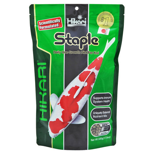 Hikari Staple Growth Formula Pellet Fish Food for Koi and Other Pond Fishes 17.6oz MD - Aquarium