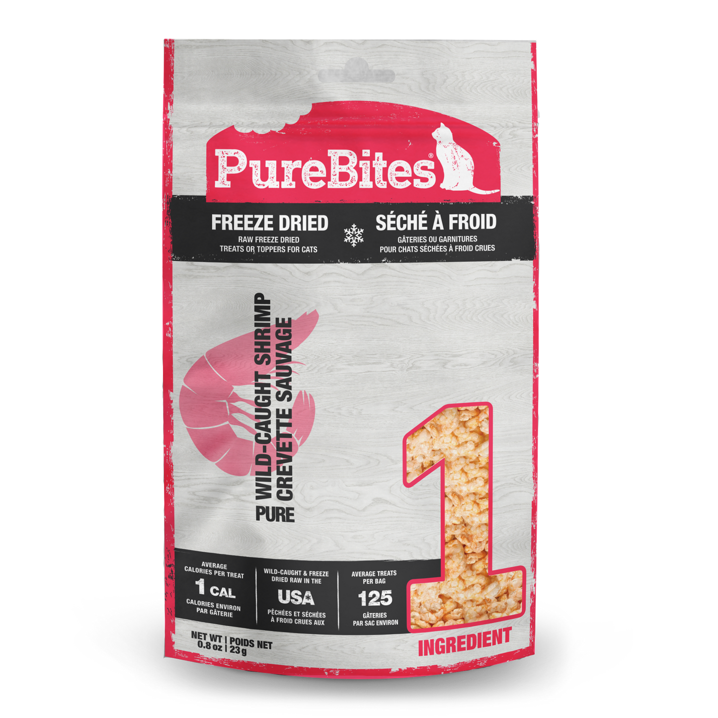 PureBites Freeze Dried Pure Cat Treats Wild-Caught Shrimp .8 oz 878968002783