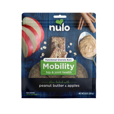 Nulo Functional Granola Bar Mobility Hip & Joint Health Dog Treats Peanut Butter & Apples 10 oz 811939027927