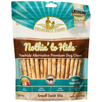 Fieldcrest Farms Nothin' To Hide Twist Stix Dog Treat Beef 50 pk 810002633300