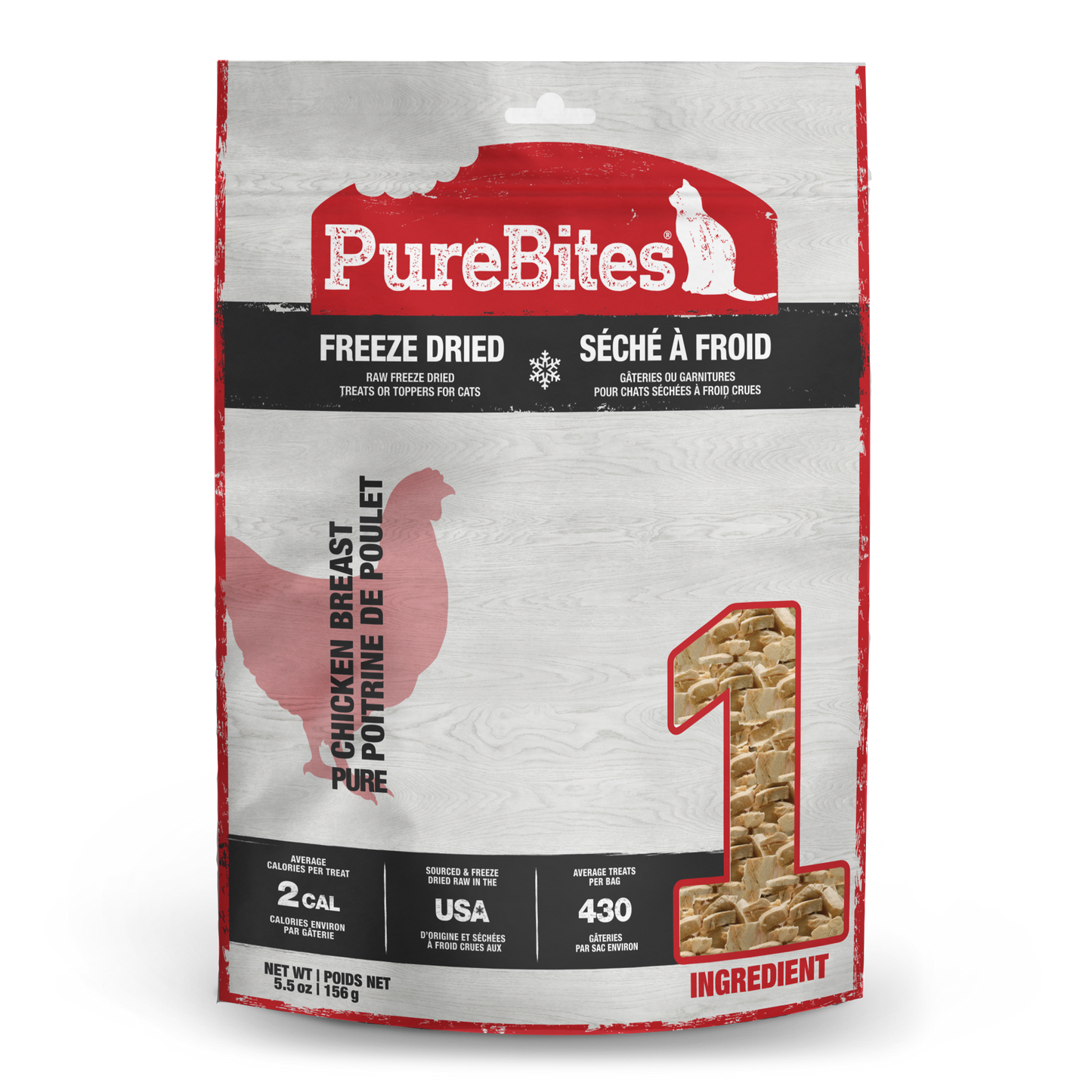 PureBites Freeze Dried Pure Cat Treats Chicken Breast 5.5 oz 878968003117