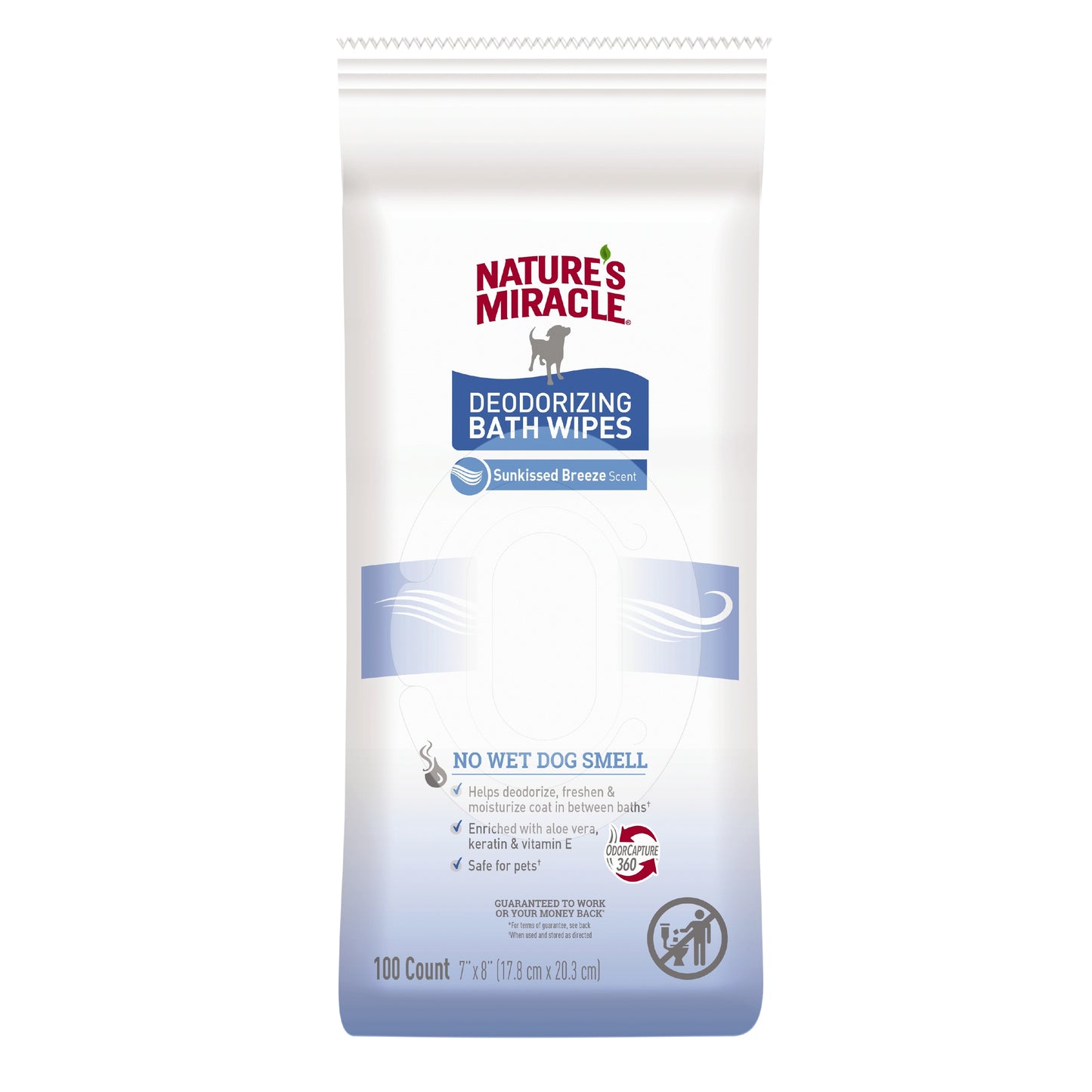 Nature's Miracle Sunkissed Breeze Deodorizing Bath Wipes for Dogs 100 ct 018065984753