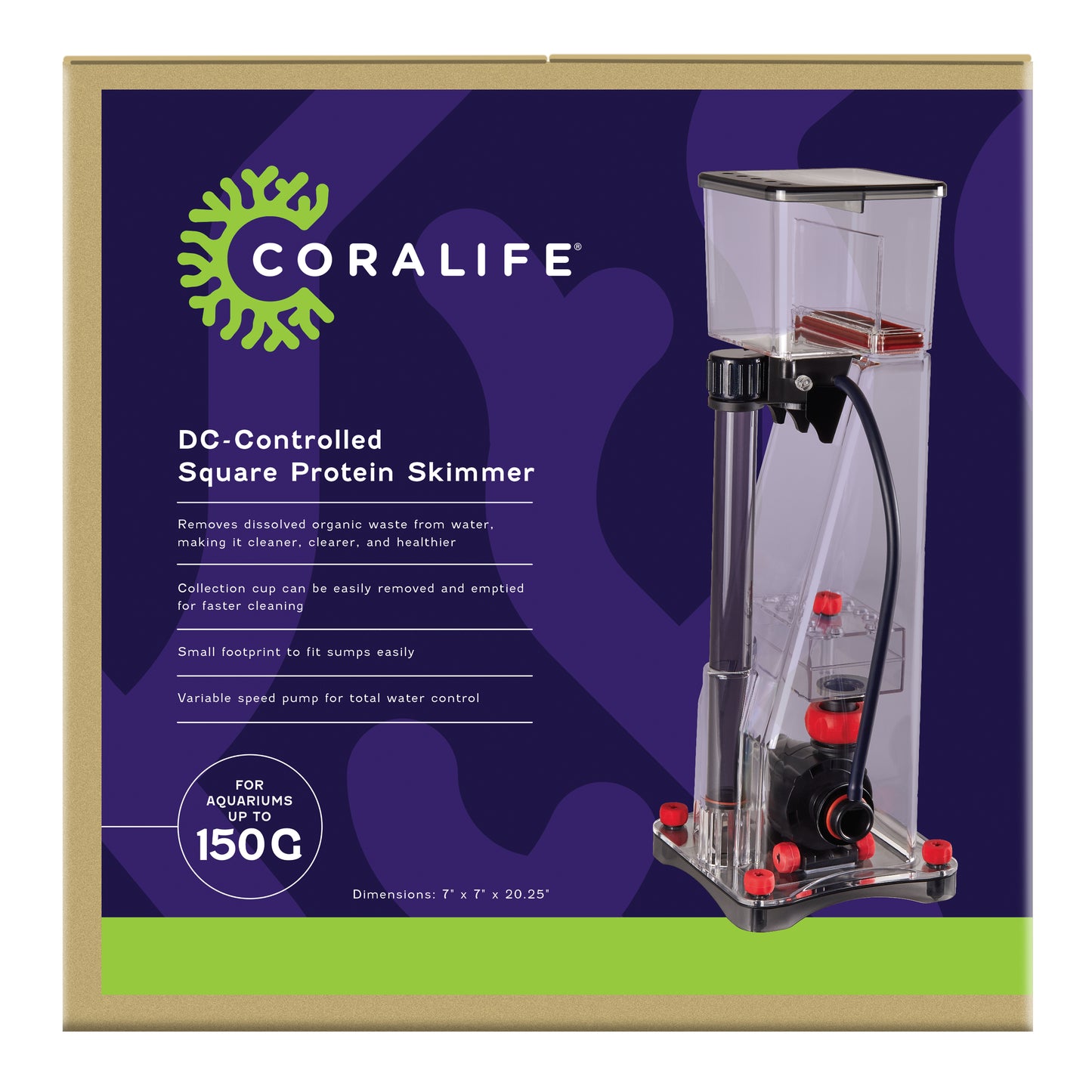 Coralife DC-Controlled Square Protein Skimmer 150 g 096316002845