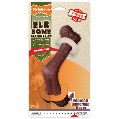 Nylabone Power Chew Elk Bone Alternative Chew Toy Venison X-Large/Souper - 50+ Lbs. (1 ct) 018214855361