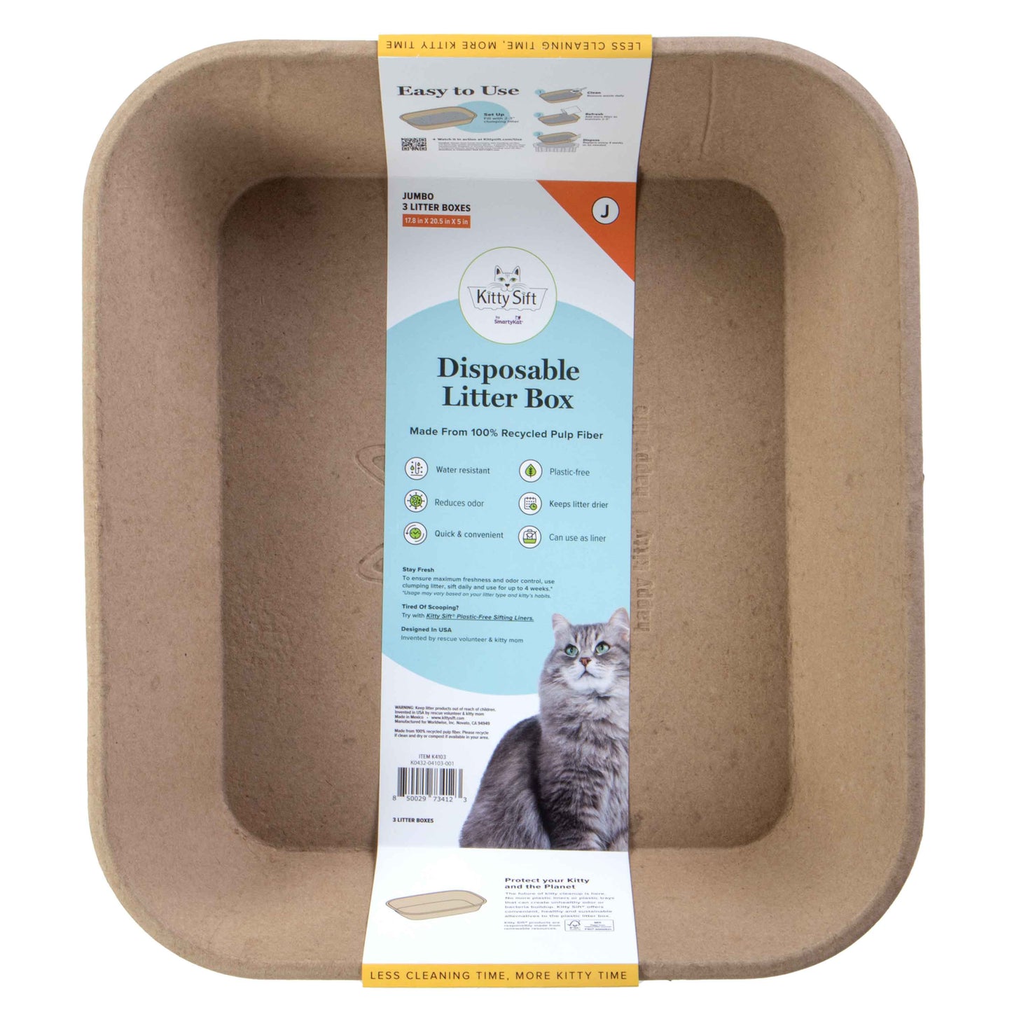 SmartyKat Kitty Sift Disposable Cat Litter Box 3 pk, Jumbo 850029734123