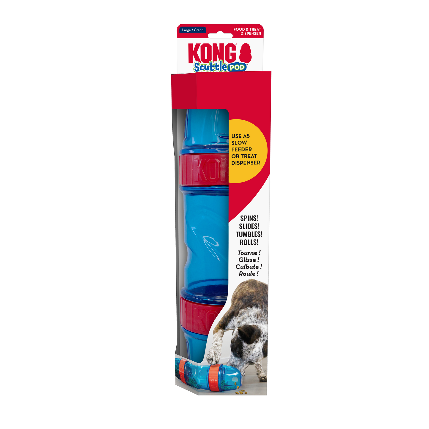 KONG Scuttle Pod Treat Dispenser Dog Toy Large 035585503738