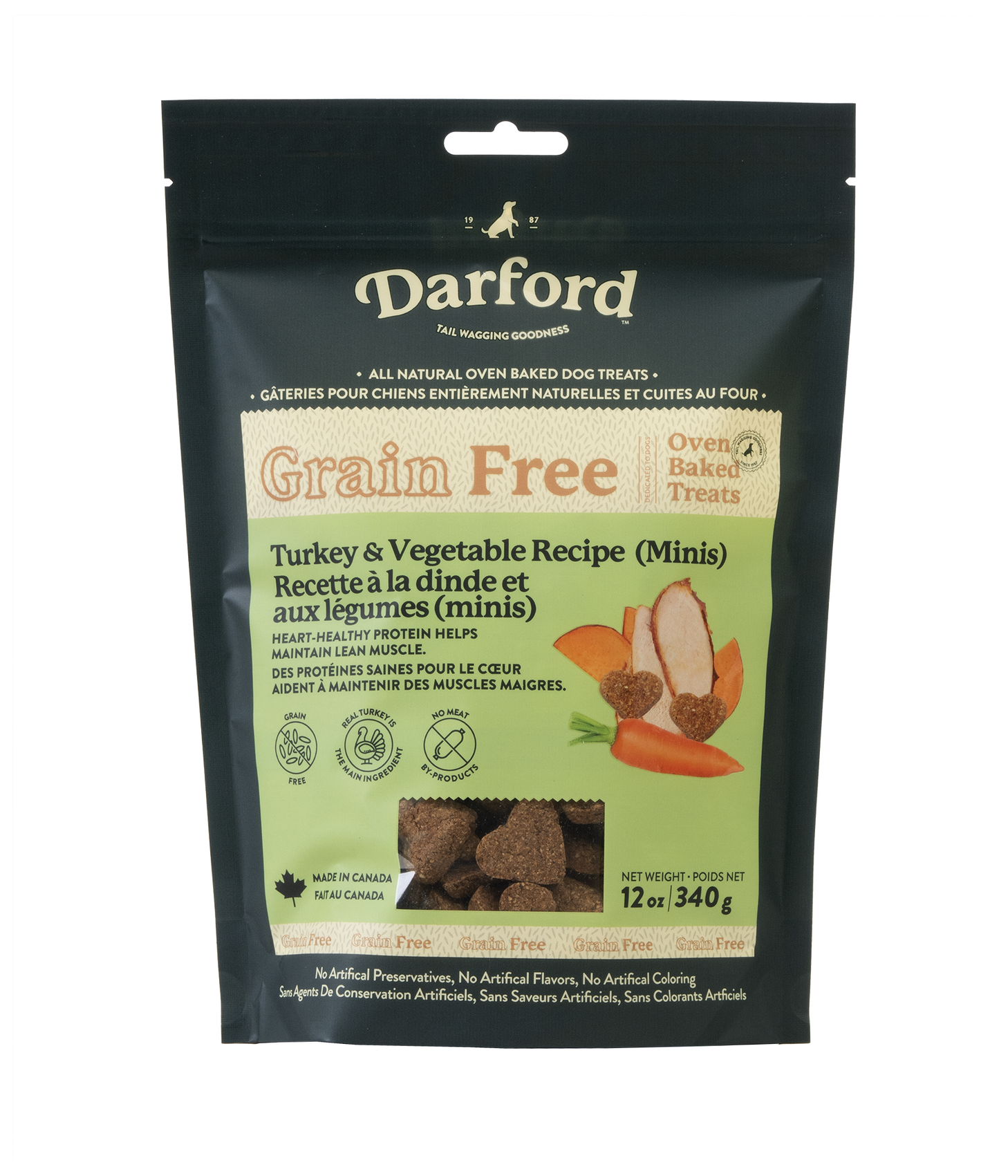 Darford Grain Free Dog Biscuits Turkey Recipe Mini Turkey 12 oz 064863012457
