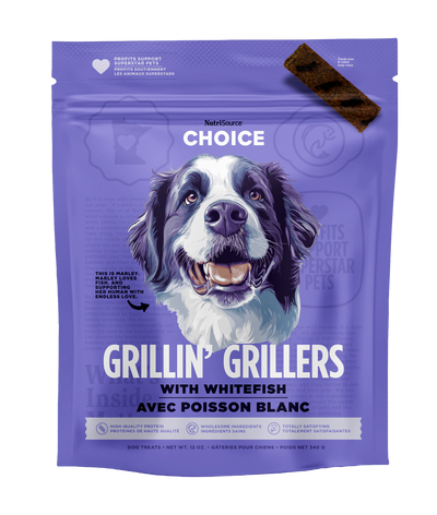 NutriSource Choice Grillin' Grillers Dog Treats Whitefish 12 oz 073893801061