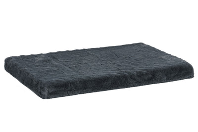 Fur Haven Pet Products Plush Faux Fur Crate 2" Ortho Pet Mat Gray Medium, 30In X 19 in 842229132649